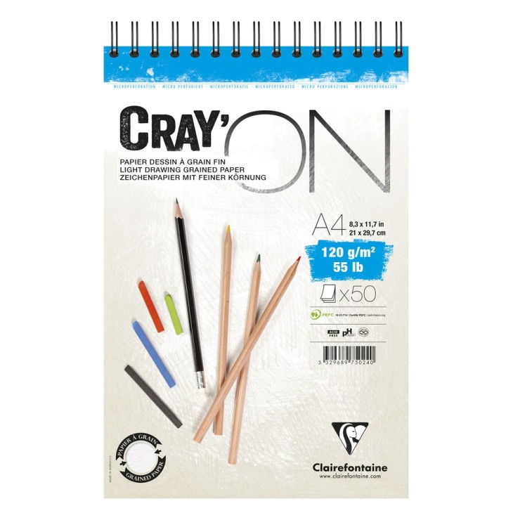 Bloc papier croquis spiralé Cray'ON