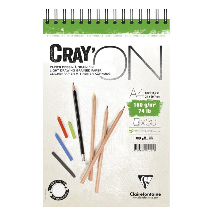 Bloc papier croquis spiralé Cray'ON