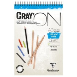 Bloc papier croquis spiralé Cray'ON - 29,7 x 42 cm - 120 g/m²