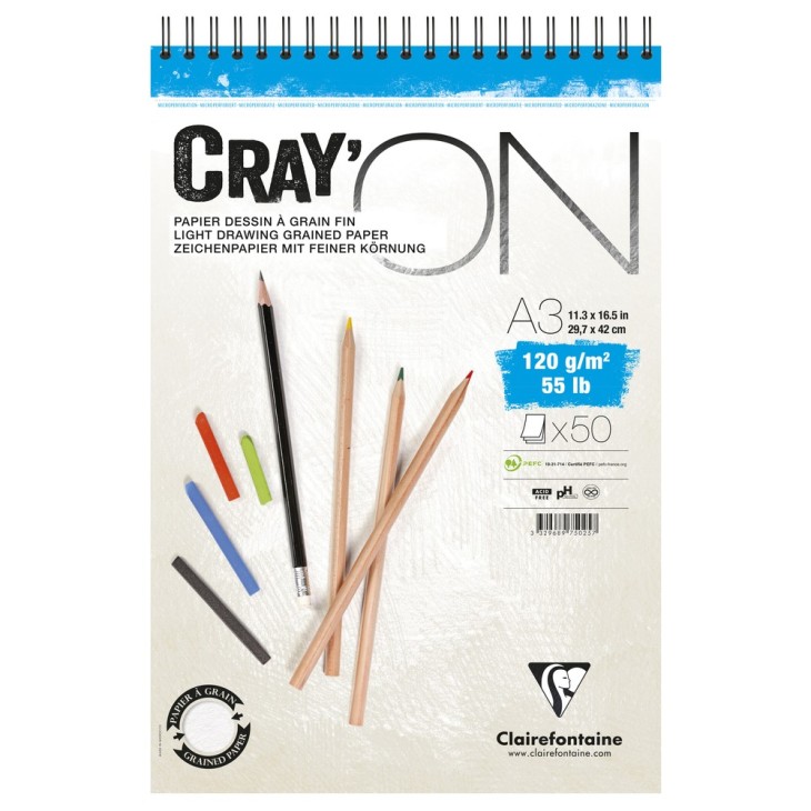 Bloc papier croquis spiralé Cray'ON