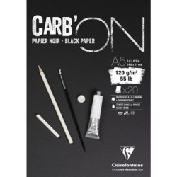 Bloc papier dessin noir Carb'ON 120g