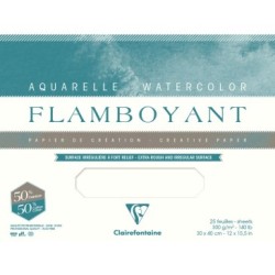 Bloc papier aquarelle encollé Flamboyant 300g