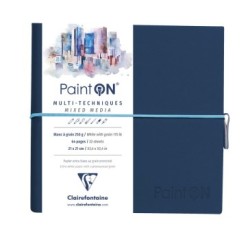 Carnet papier multi-techniques PaintON 250g - Bleu nuit - Blanc - 19 x 19 cm