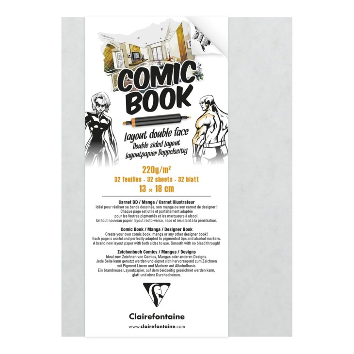 Carnet papier layout double-face Comic Book 220g