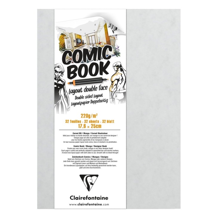 Carnet papier layout double-face Comic Book 220g