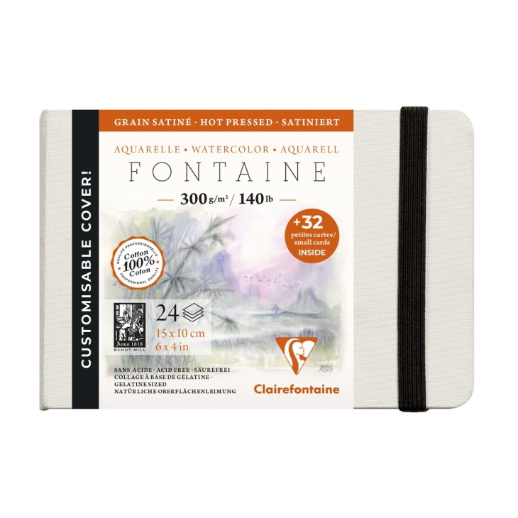 Carnet papier aquarelle cousu Fontaine 300g