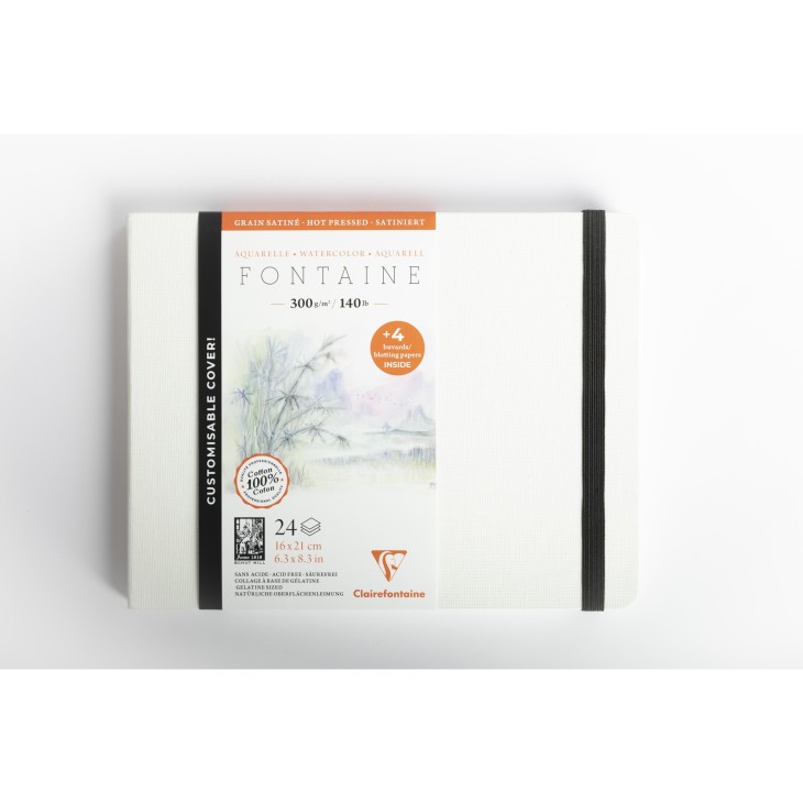 Carnet papier aquarelle cousu Fontaine 300g