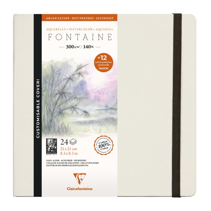 Carnet papier aquarelle cousu Fontaine 300g