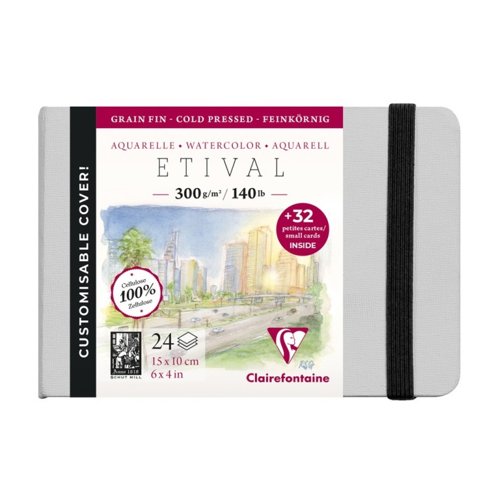 Carnet papier aquarelle Etival 300g grain fin