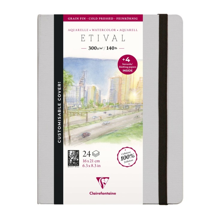 Carnet papier aquarelle Etival 300g grain fin