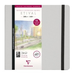 Carnet papier aquarelle Etival 300g grain fin - 21 x 21 cm