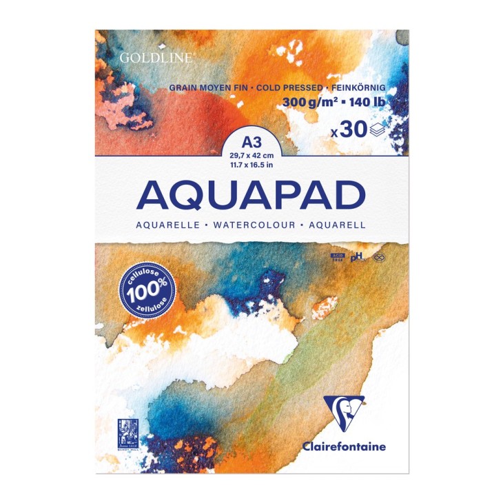 Bloc papier aquarelle Aquapad 300g