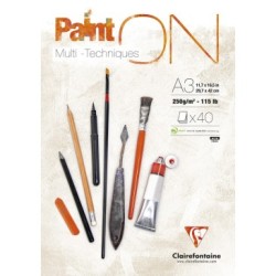 Papier multi-techniques PaintON 250g bloc - Blanc - 29,7 x 42 cm