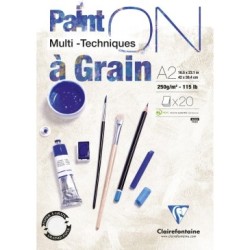 Papier multi-techniques PaintON 250g bloc - Blanc grain prononcé - 42 x 59,4 cm