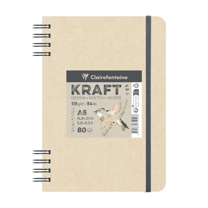 Carnet papier dessin Kraft 115g