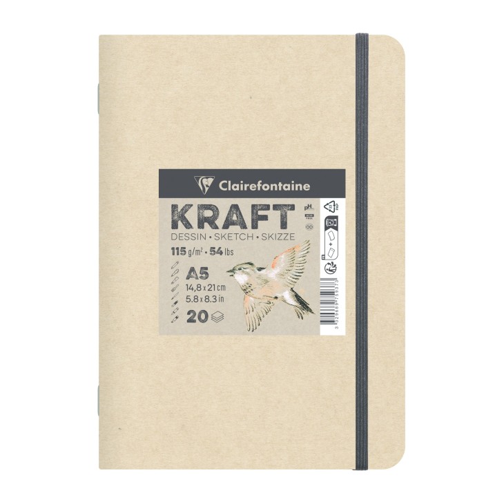 Carnet papier dessin Kraft 115g