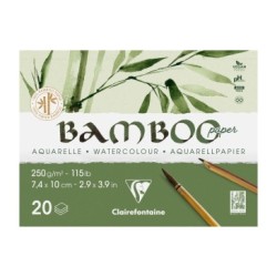 Bloc papier aquarelle Bamboo grain fin 250g - Encollée 2 côtés - 36 x 46 cm