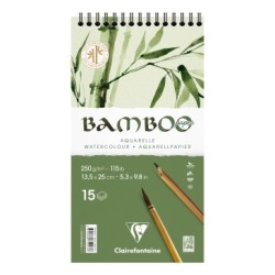 Bloc papier aquarelle Bamboo grain fin 250g - Intégrale - 13,5 x 25 cm