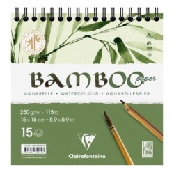 Bloc papier aquarelle Bamboo grain fin 250g - Intégrale - 15 x 15 cm