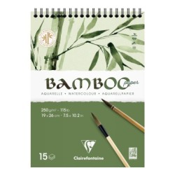 Bloc papier aquarelle Bamboo grain fin 250g - Intégrale - 19 x 26 cm