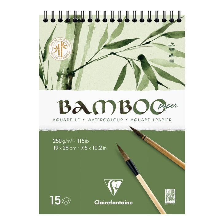 Bloc papier aquarelle Bamboo grain fin 250g