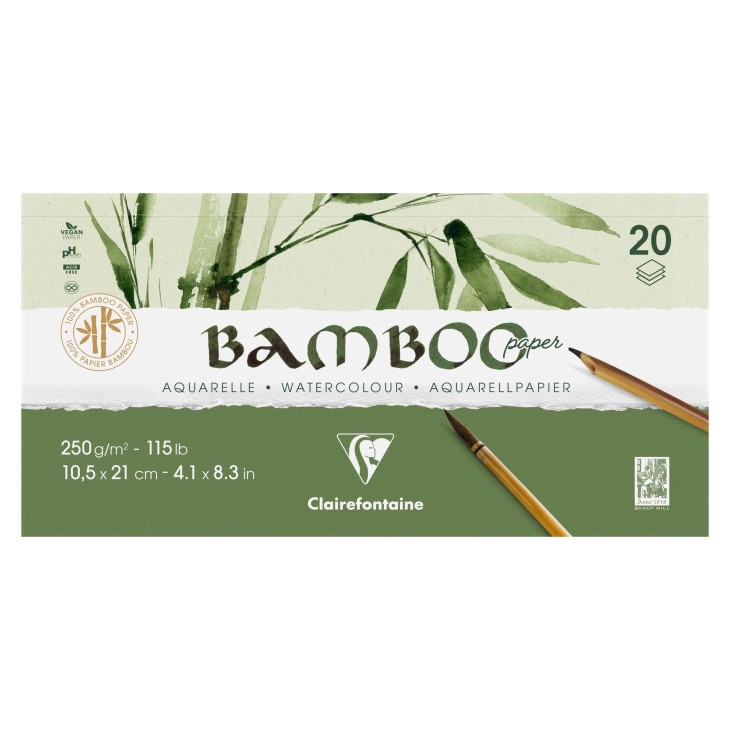 Bloc papier aquarelle Bamboo grain fin 250g