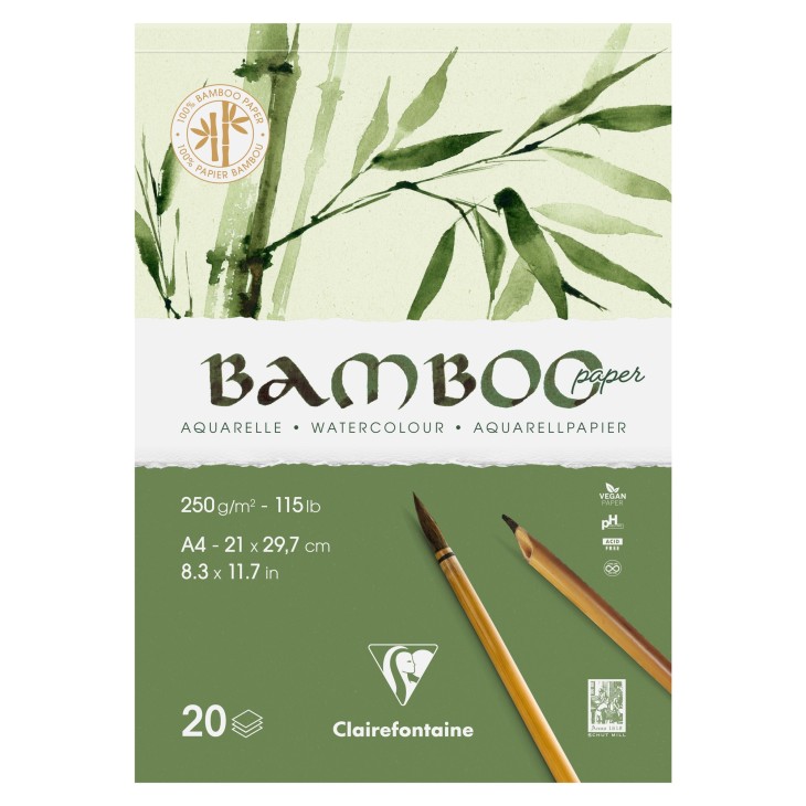 Bloc papier aquarelle Bamboo grain fin 250g