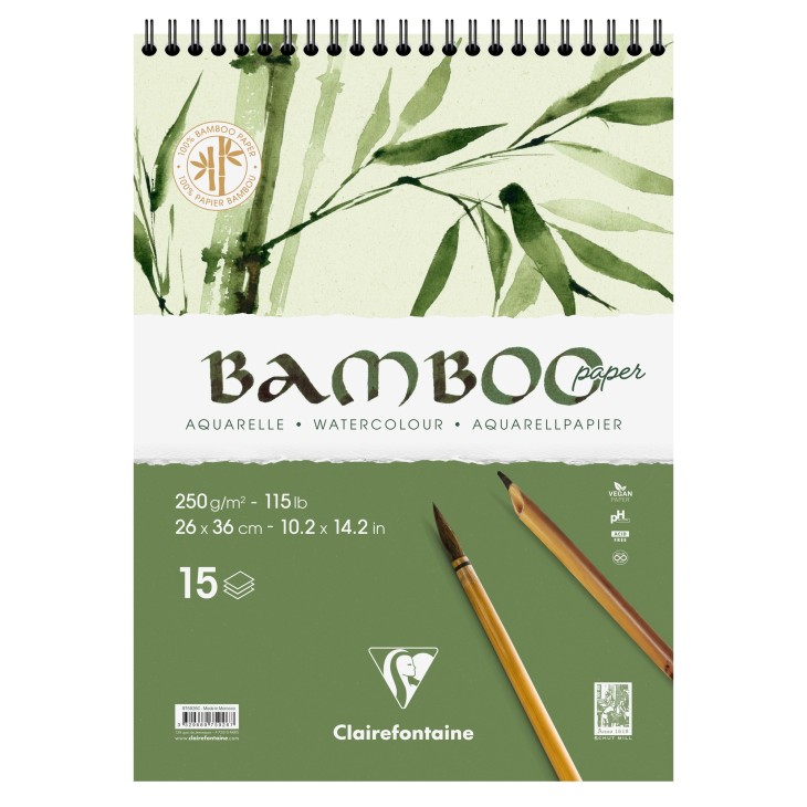 Bloc papier aquarelle Bamboo grain fin 250g