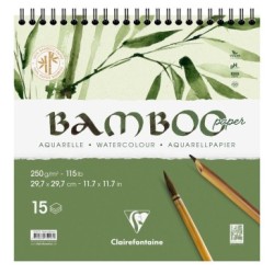Bloc papier aquarelle Bamboo grain fin 250g - Intégrale - 29,7 x 29,7 cm