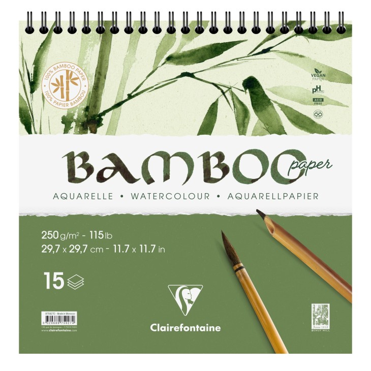 Bloc papier aquarelle Bamboo grain fin 250g