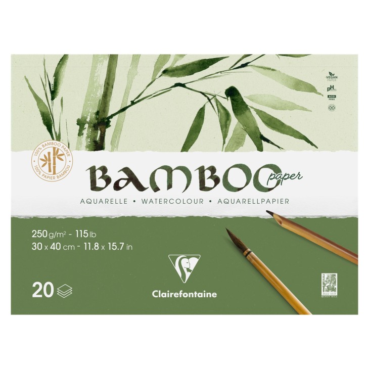 Bloc papier aquarelle Bamboo grain fin 250g