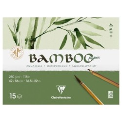 Bloc papier aquarelle Bamboo grain fin 250g - Encollée 2 côtés - 42 x 56 cm