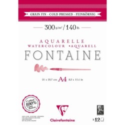 Bloc papier encollé aquarelle 2 côtés Fontaine 300g_1