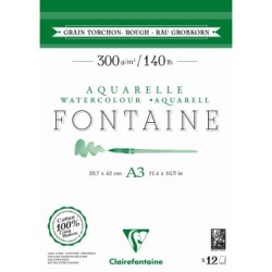 Bloc papier encollé aquarelle 2 côtés Fontaine 300g_1