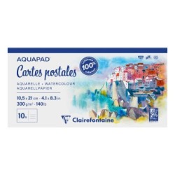 Cartes postales papier aquarelle Aquapad 300g - 10,5 x 21 cm