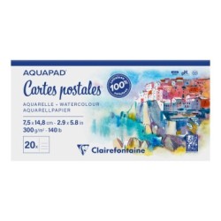 Cartes postales papier aquarelle Aquapad 300g - 7,5 x 14,8 cm