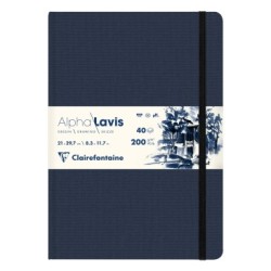 Carnet papier dessin lisse Alpha Lavis 200g - 21 x 29,7 cm - Portrait