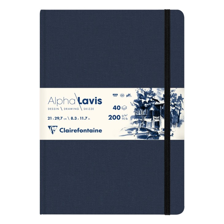 Carnet papier dessin lisse Alpha Lavis 200g