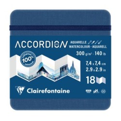 Carnet papier aquarelle Accordion 300g - 7,4 x 7,4 cm