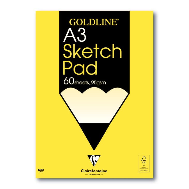 Bloc papier sketch encollé Goldline 95g