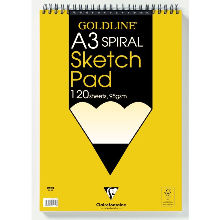 Bloc papier sketch encollé Goldline 95g