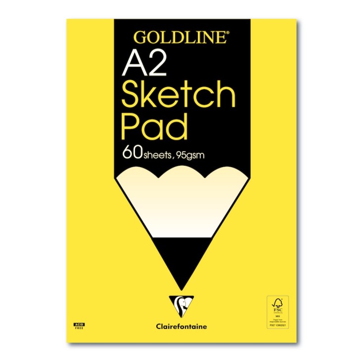 Bloc papier sketch encollé Goldline 95g