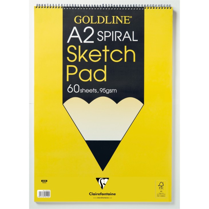 Bloc papier sketch encollé Goldline 95g