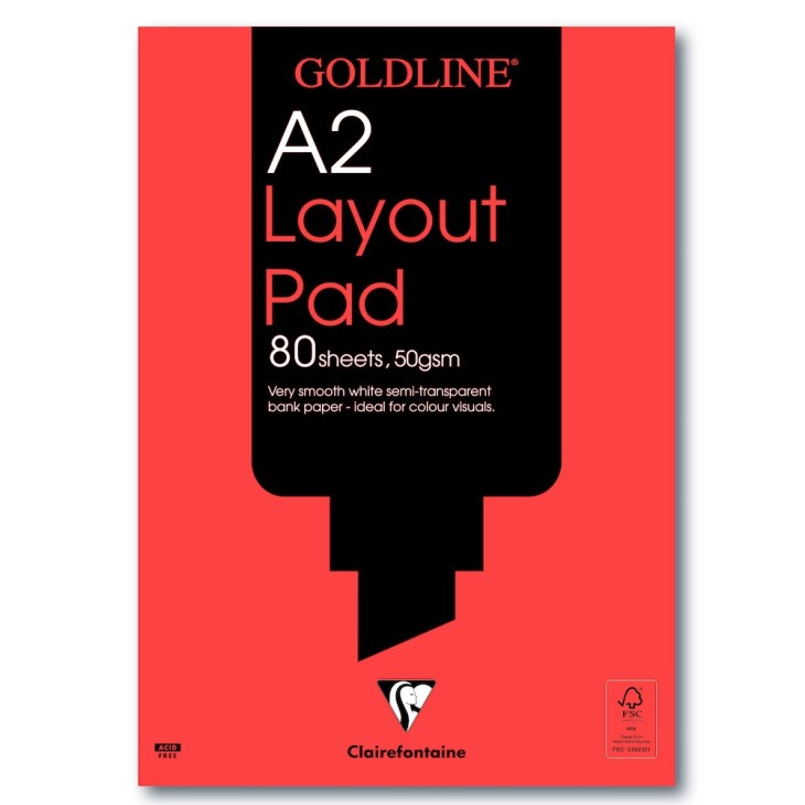 Bloc papier layout encollé Goldline 50g