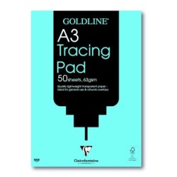 Bloc papier calque encollé Goldline - 29,7 x 42 cm - 63 g/m²