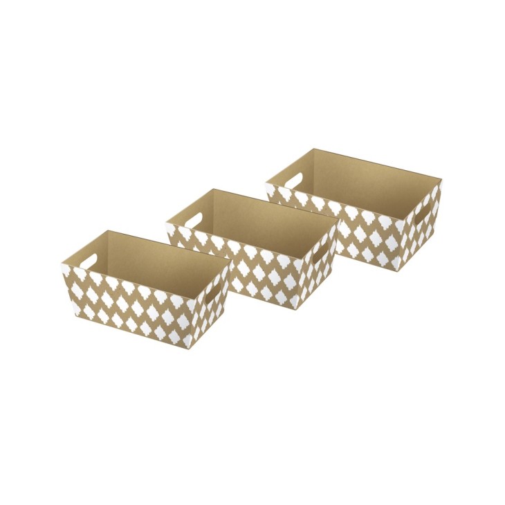 Set de 3 corbeilles. Format: 27 x 20 x 12 cm - 29 x 22 x 13 cm - 31 x 24 x 14 cm