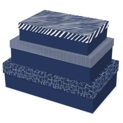 Set de 3 boites rectangulaire. Format: 32 x 26 x 7 cm - 37 x 28 x 9 cm - 39 x 30 x 11 cm_1