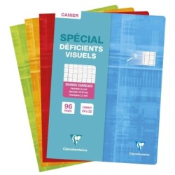 Cahier piqué déficients visuels - 96 - 24 x 32 cm