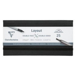 Carnet ouverture à plat papier layout double-face 220g - 11 x 22 cm