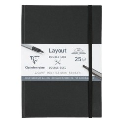 Carnet ouverture à plat papier layout double-face 220g - 14,8 x 21 cm - A5